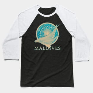 Maldives Republic Humpback Whales Baseball T-Shirt